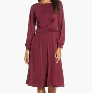 Harper Rose Runched Waist Long Sleeve Jersey Dress